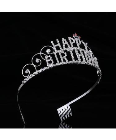 Frcolor Happy Birthday Crystal Rhinestone Bride Tiara Hair Comb - Women's Wedding Crown - Buy Online on GoSupps.com