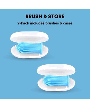 Jasper 360 Finger Toothbrush Kit for Pets - Full Surround Bristles, Dental Care for Puppies, Cats - Blue 2-Pack - Buy Online on GoSupps.com