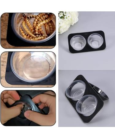 Feeding Bowl Food Water Dish Drinking Feeder Reptile Bowl Detachable Reptile Feeder with Double Bowls Reptile Food Bowl Water Food Dish for Reptile(Screw type) - Buy Online on GoSupps.com