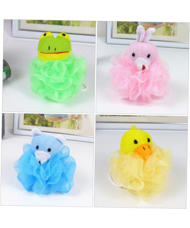 Beavorty 4Pcs Animal Shaped Bath Flower Shower Sponge Loofah - Cute Scrub Balls for Kids & Adults - Soft Bath Pouf Scrubber for Gentle Cleansing - Buy Online on GoSupps.com