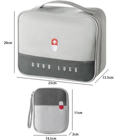 Large Capacity Waterproof Medication Bag - Portable Medical Storage for Home Office & Travel (2-Pack Gray) - Buy Online on GoSupps.com