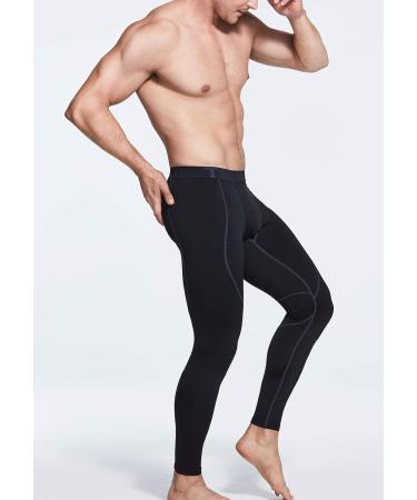 Shop TSLA Men's Thermal Compression Underwear | Winter Sports Leggings with Fleece Lining - Heatlock Technology | Black & Charcoal - Buy Online on GoSupps.com