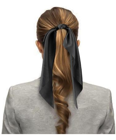 WLLHYF 2 Pieces Satin Hair Scarf Scruncheis for Women Solid Silky Knotted Bow Hair Ties Elastic Ties Bands Hair Ribbon Scrunchy Red Black Ponytail Holder Accessories for Women Girls Teens - Buy Online on GoSupps.com