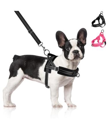 Eyein no-pull dog harness with leash dishes with soft padded reflective adjustable breast dishes for puppies small dogs large dogs pets cats (black l) black l