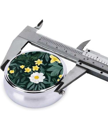 Hawaiian Round Pill Box - 3 Compartment Mini Decorative Travel Organizer | Portable Vitamin & Medicine Holder - Buy Online on GoSupps.com