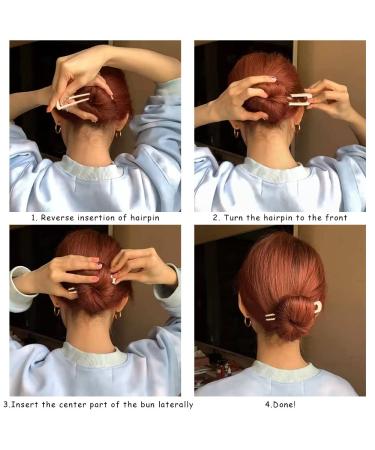 3 Pack U-Shaped French Hair Pins | Gold Hair Sticks for Women | Chignon Bun Hair Accessories - Buy Online on GoSupps.com