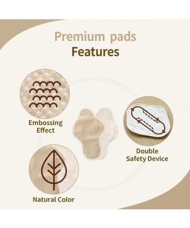 Organic Reusable Cotton Panty Liners 5-Pads Set - Tiny Size X-Small - Waterproof - Eco-Friendly & Natural - Pack of 5 - Buy Online on GoSupps.com