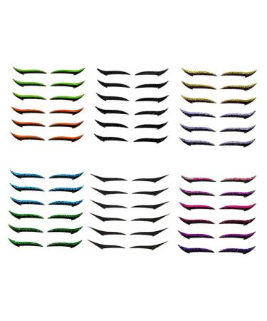 Healvian 6pcs Eyeliner Lotus Tealight Candle Holder Eyelid Makeup Stickers Eye Line Strip Sticker Plastic
