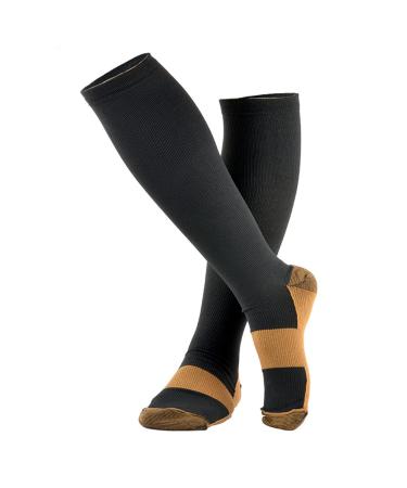 Compression tights copper compression socks for women and men ideal for diabetics relief of swelling and pain suitable for daily use L/XL L/XL default