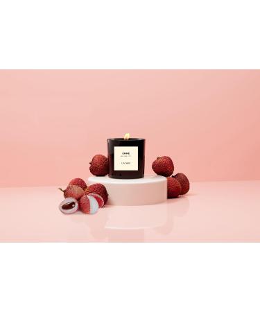 EMME NYC Black Glass Scented Candle - Natural Non-Toxic Pet-Safe 60+ Hours Burn Strong Lychee Scent Cruelty-Free - 10 oz Soy Candle - Buy Online on GoSupps.com