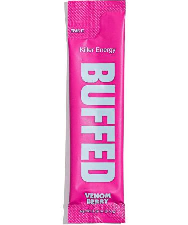 BUFFED Energy Powder Stick Packs Drink Mix | Clean Healthy Boost Packets | 150mg Caffeine + Hydration | Nootropics Organic Mushrooms B-Vitamins Electrolytes | 30 Pack-Venom Berry - Buy Online on GoSupps.com