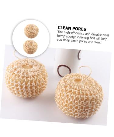 Balacoo 10 Pcs Exfoliating Bath Ball & Body Scrub Kit - Gel Nail Sisal Loofah Shower Pouf & Powder Puff - Perfect for Spa-Like Cleansing | International Shipping Available - Buy Online on GoSupps.com