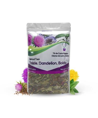Quiere Te Milk Thistle Dandelion Root Tea and Boldo-A 100% Natural Blend Herbal Tea for Liver Detox Support Cleanse and Digest- Non-GMO Sugar Free Caffeine-Free Up to 100 Cups