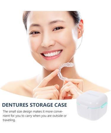 Exceart Denture Case with Sieve Basket | Portable False Teeth Storage & Cleaning Box | Ideal for Travel & Dental Care - Buy Online on GoSupps.com