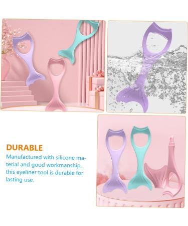 Housoutil Makeup Applicator 2pcs Mascara Brush Eyelash Makeup Tool Reusable Eye Stencils Eyeliner Stencils Eyes Template 15X5.7CMx2pcs Violetx2pcs - Buy Online on GoSupps.com
