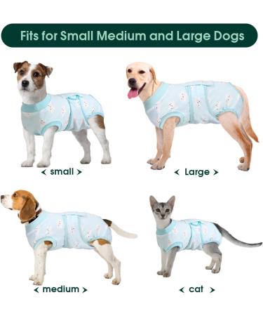 Kuoser Dog Recovery Body Suit for Male & Female Dogs - Breathable Post-Op Protection Anti-Licking Leakage Prevention - Green Star (1 Pack) - Buy Online on GoSupps.com