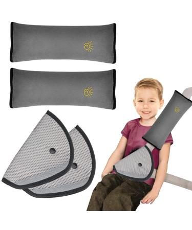 Fgen 4 pieces of belt pads children 2 car belt pillows protective cushions 2 removable car seat belt Pillow belt pillow protective pillows removable for car strollers adult trip