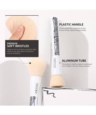 Docolor 12Pcs Comic 2D Makeup Brush Set - Premium Synthetic Kabuki Brushes for Foundation, Concealer, Powder, Blush, and Eye Shadows - White Brush Sets - Buy Online on GoSupps.com