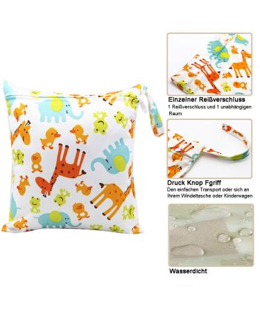 Bynsaer Wetbag Fabric Diapers - Nested Pocket Cloth Diapers 2 PC Baby Wet & Dry Organizer Bag Reusable & Washable (Color 03) | International Shipping - Buy Online on GoSupps.com