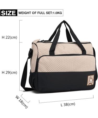Miss Lulu 5er-Set Baby Wickeltasche - Mutter Windeltasche mit Wickelunterlage und Flaschenhalter - Buy Online on GoSupps.com