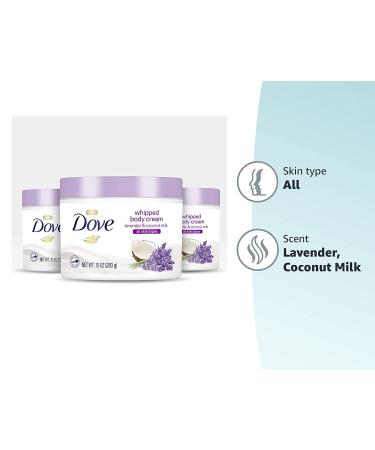 Dove Lavender and Coconut Milk Whipped Body Cream 10 oz - Pack of 3 | Deeply Nourishing Moisturizer for Dry Skin - Buy Online on GoSupps.com