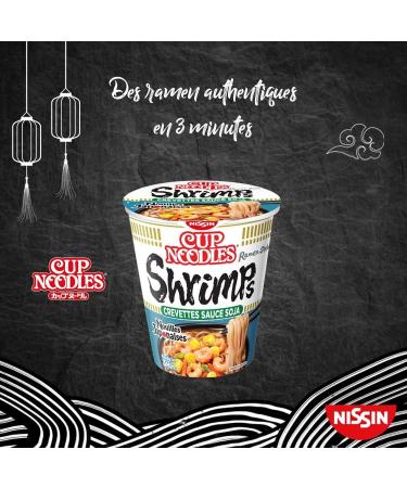 NISSIN Japanese Noodles - Soy Sauce Shrimps Flavor - 1 box of 8 cups of 63g - Buy Online on GoSupps.com