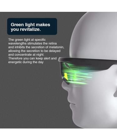 Touch Beauty Light Therapy Glasses AG-2146B - 2-in-1 Sleep & Energy Boost with Green/Red Light | Includes Travel Case - Buy Online on GoSupps.com