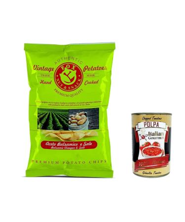 Italian Gourmet E.R. Fox Natural Quality Vintage Pack of 20 potatoes in balsamic vinegar and sea salt 120g + Italian gourmet polpa 400g