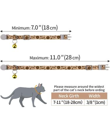 Tagme Personalized Cat Collar Set - Adjustable Safety Closure with Name & Phone Number 2-Pack Brown (18-28 cm) - Buy Online on GoSupps.com