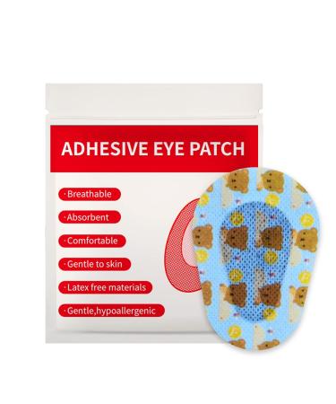 Andicage cartoon self -adhesive eye flaps for children girls boys disposable eye flap pad for lazy eye amblyopia softer material blue (60 pieces)