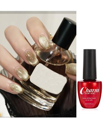 Rose Gold Glitter Gel Nail Polish - Magnetic Sparkling Broken Gel for Halloween Party - Buy Online on GoSupps.com