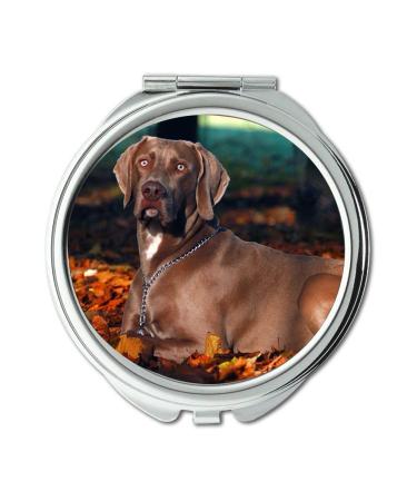 Mirror Travel Mirror Weimaraner Dog Autumn Fall pocket mirror portable mirror