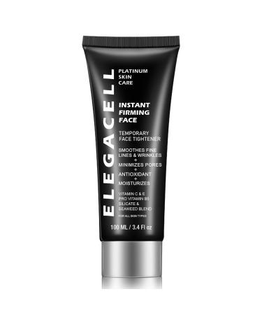 Elegacell Face Tightener Instant Face Lift Cream Temporary Frim Skin Tightening and Lifting Cream-Smooth the Look of Fine Lines - Daily Moisturizer for Women and Men - 100ml 3.4 fl.oz 3.4 Fl Oz (Pack of 1)