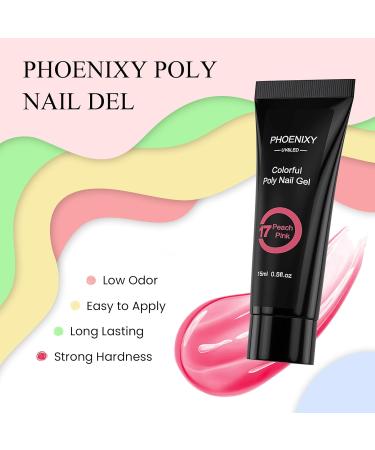Phoenixy Poly Nail Gel Kit - 8 Pcs Nail Extension Set with Lamp & Top Coat - DIY Nail Art Set for Beginners - Christmas Gift - 29 Pieces - Buy Online on GoSupps.com