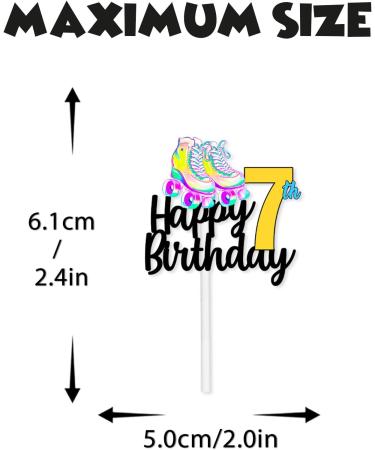 18pcs Gold Glitter Roller Skates Happy Birthday Dessert Cupcake Topper 80s 90s Retro Hip Hop Roller Skating Theme Decor Supplies Boys Girls 7th Happy Birthday Party Decorations 07 - Buy Online on GoSupps.com
