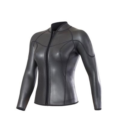 DIVECICA Women's 3mm Smooth Skin Long Sleeve Jacket for Diving Swimming Shirts Medium