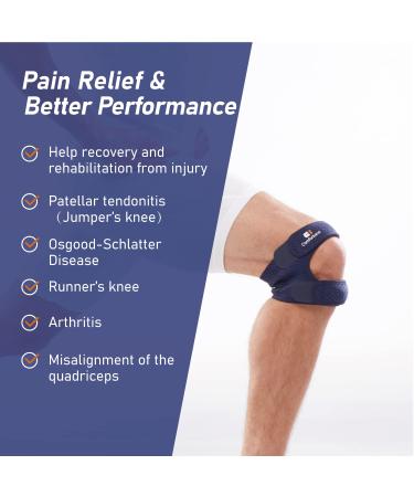 Dual Knee Strap Patella Brace by Comforband | Knee Pain Relief & Support for Runner s Knee Jumper s Knee Tendonitis - Men & Women (L/XL) | International Shipping Available - Buy Online on GoSupps.com