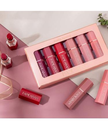 6 Colors Matte Lipsticks Set - Long Lasting Velvet Red Lipstick Kit | Waterproof Makeup with Gift Box - Buy Online on GoSupps.com