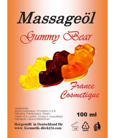 Massage Oil Gummy Bear Edible 100 ml with gummy bear aroma can be used orally very slippery