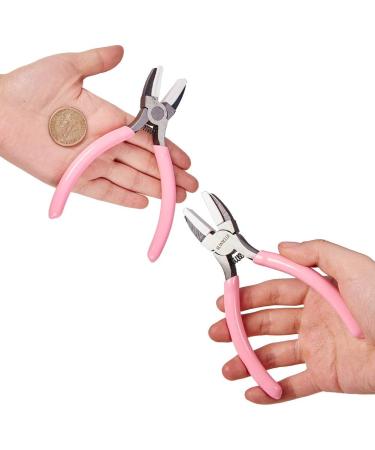 SUNNYCLUE 5.5 Inch Double Nylon Jaw Flat Nose Pliers for DIY Jewelry Making - Pink - Buy Online on GoSupps.com