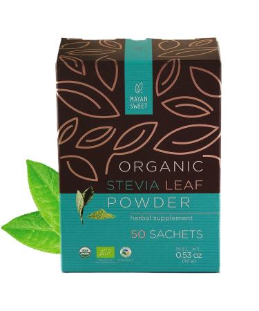 Organic Stevia Leaf Powder Sachet 50 packets Mayan Sweet
