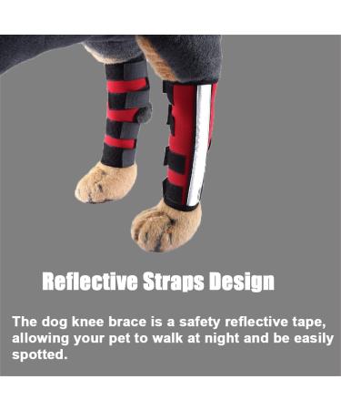 Dog Knee Brace 2-Pack Dog Rear Leg Brace for Rehabilitation of Injured Dislocated Patella Torn ACL Arthritis or Diseased Legs Dog Canine Rear Hock Joint Wrap|Red (M) - Buy Online on GoSupps.com