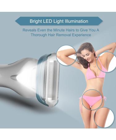 Brori Electric Lady Shaver - Women's Razor Bikini Trimmer | Wet & Dry, Rechargeable, Cordless, LED Light, Blue - Buy Online on GoSupps.com