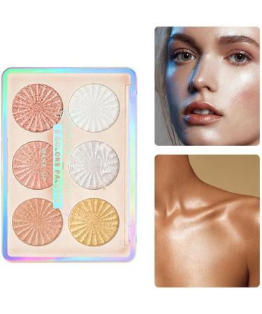 Highlight Brightening Makeup disk - highlight blush eye shadow nose Shadow MATTE BRILLANT 6 colors multi-use flake contour Makeup disk (C01) - Buy Online on GoSupps.com