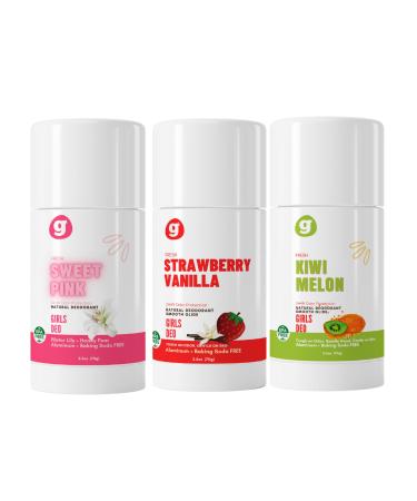 Grownish Deodorant for Kids 8 and Up - 3-Pack of Fresh Scents for Girls - Made from Strong Natural Ingredients - Aluminum-Free Stick - Light & Fresh - Underarm Protection for a Kid or Teen 3 Pack (Assortment) - Buy Online on GoSupps.com