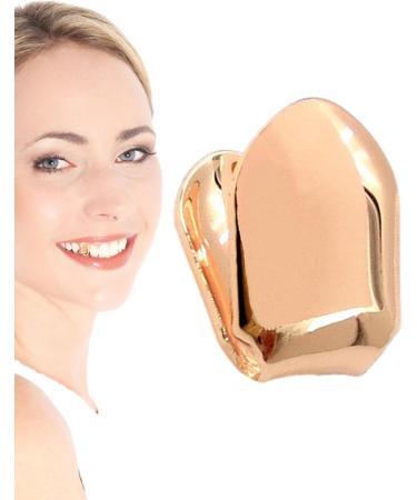 Gold Caps for Teeth - 14k Gold Finish Gold Tooth Caps | Small Single Tooth Top Gold Plated Single Tooth Caps Plain Single Tooth Caps for Stylish and Eye Catching Look Rose Gold - Buy Online on GoSupps.com