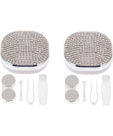 Exceart Makeup Container Set - 2-Piece Rhinestone Contact Lens & Myopia Glasses Case for Travel | Stylish & Practical Beauty Storage - Buy Online on GoSupps.com