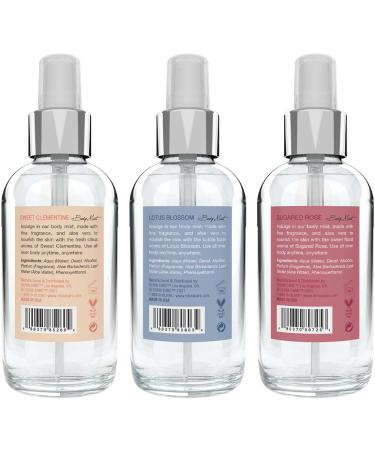 Olivia Care Body Mist Trio 3 Scents: Lotus Blossom Sugared Rose Sweet Clementine (3 Bottles Total (1 of Each Scent)) - Buy Online on GoSupps.com
