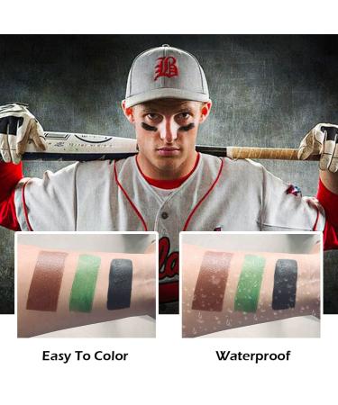 Kaely 3Pcs Eye Black Face Paint Stick for Outdoor Sports - Black, Brown & Green Camo Body Paint Kit - Halloween Party Clown Makeup Set - 3 Count - Buy Online on GoSupps.com