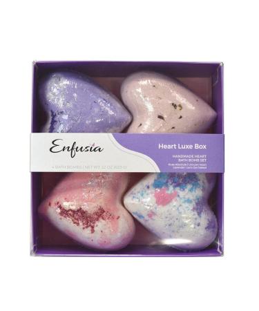 Romantic Heart Bath Bomb Set Gift Box-Bridesmaid Gifts Set of 4-Bath Bomb Lavender-Bath Bomb Rose-Unicorn Bath Bomb Heart-Beautiful Gift for Women